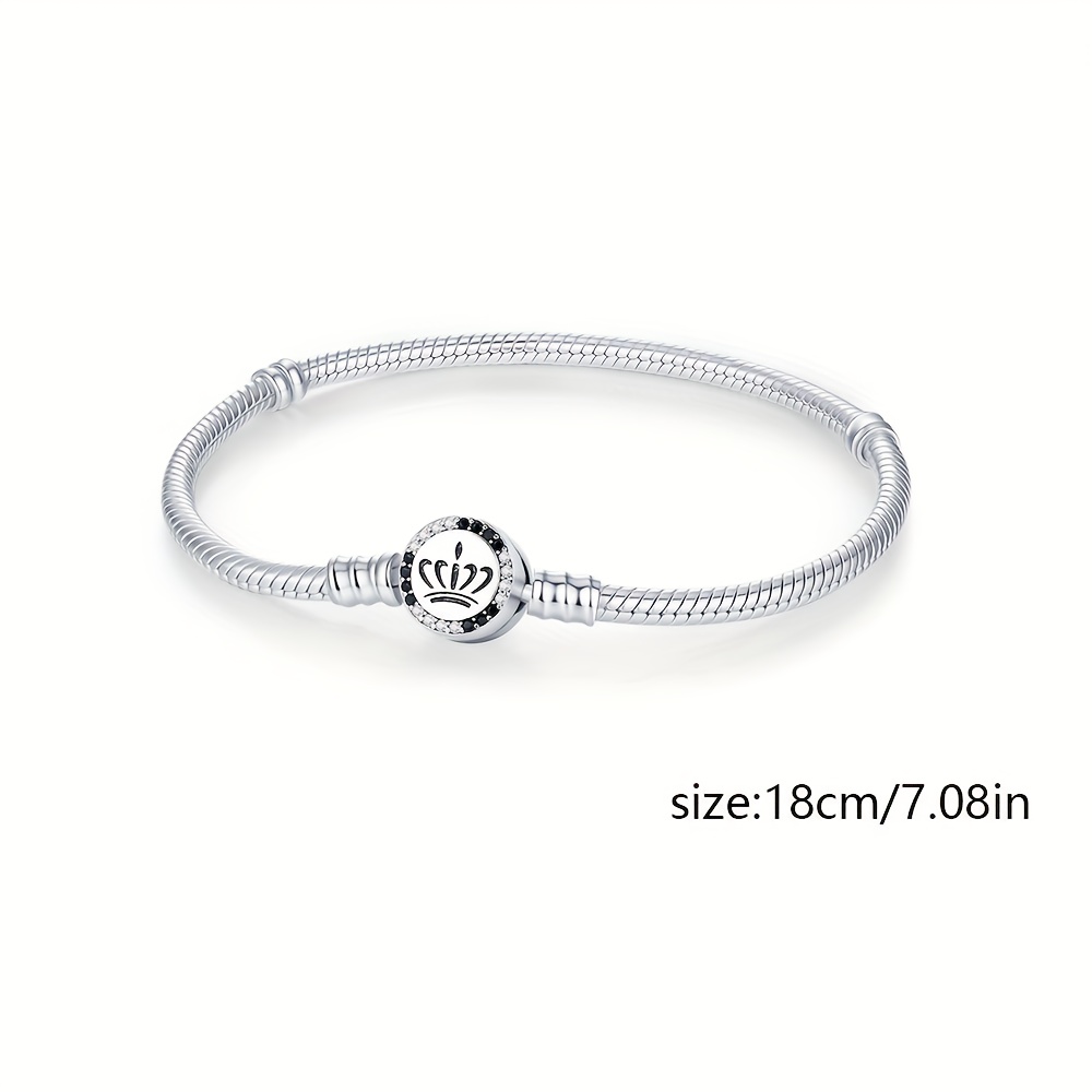 New 925 Silver-Plated Crown Chip Bracelet, Elegant Gift